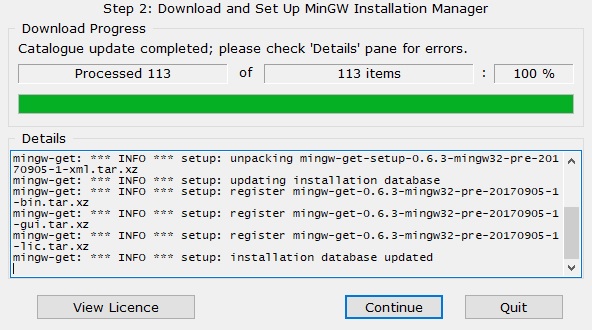 MinGW Installer Package downloader